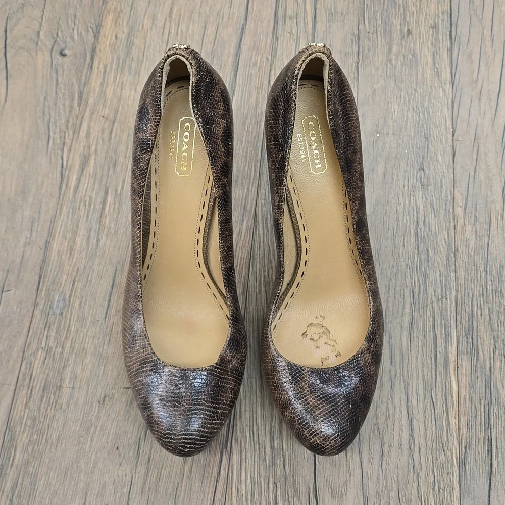 Coach Daisee Printed Lizard‎ Heels, 9.5​